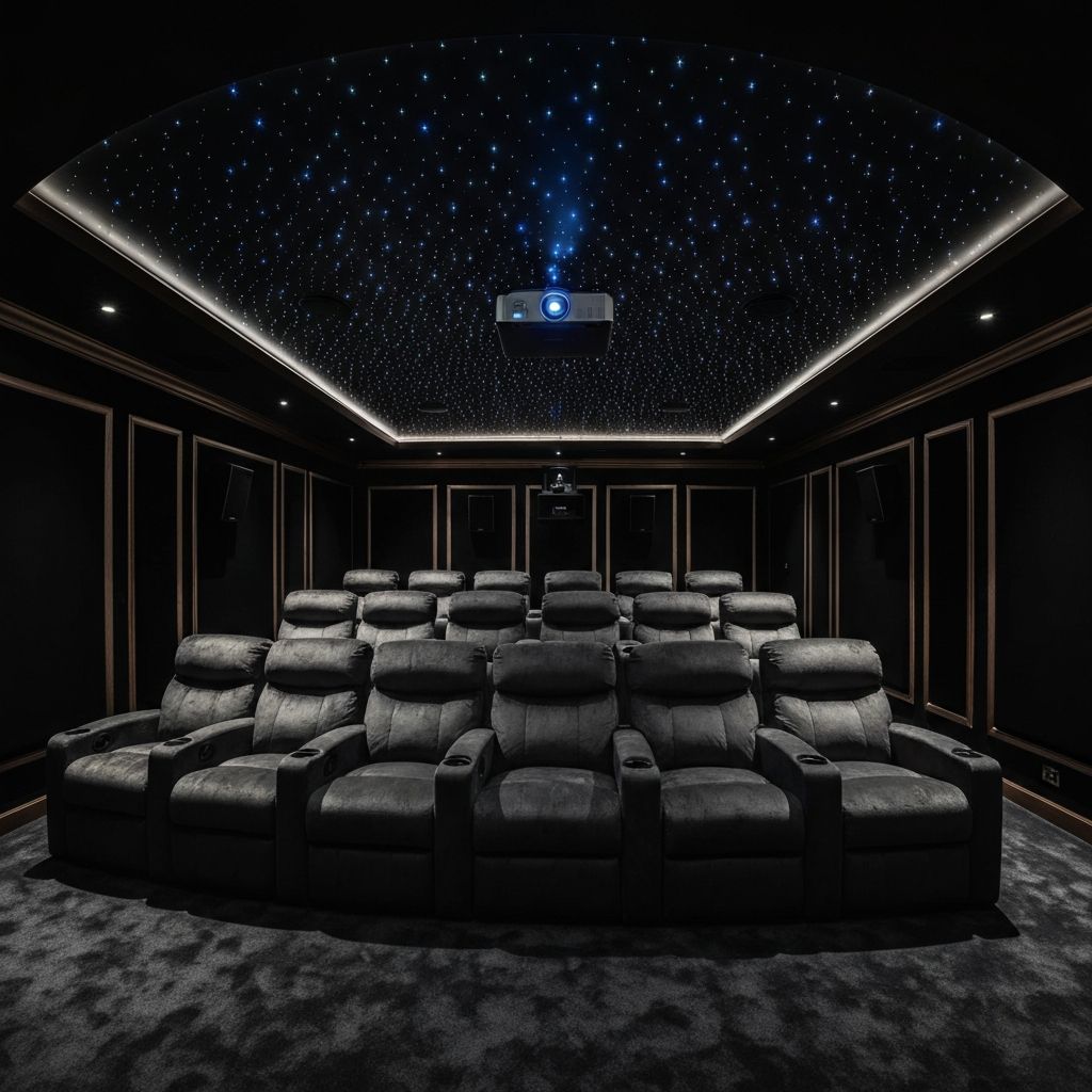 Home cinema privé Dolby Atmos installé par Domotus au Maroc