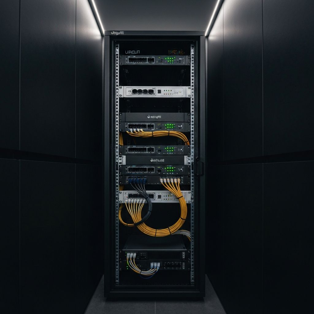 Infrastructure réseau Ubiquiti premium installée par Domotus Maroc
