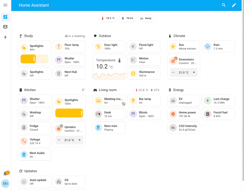 Interface domotique unifiée Domotus Unify sur iPad Pro